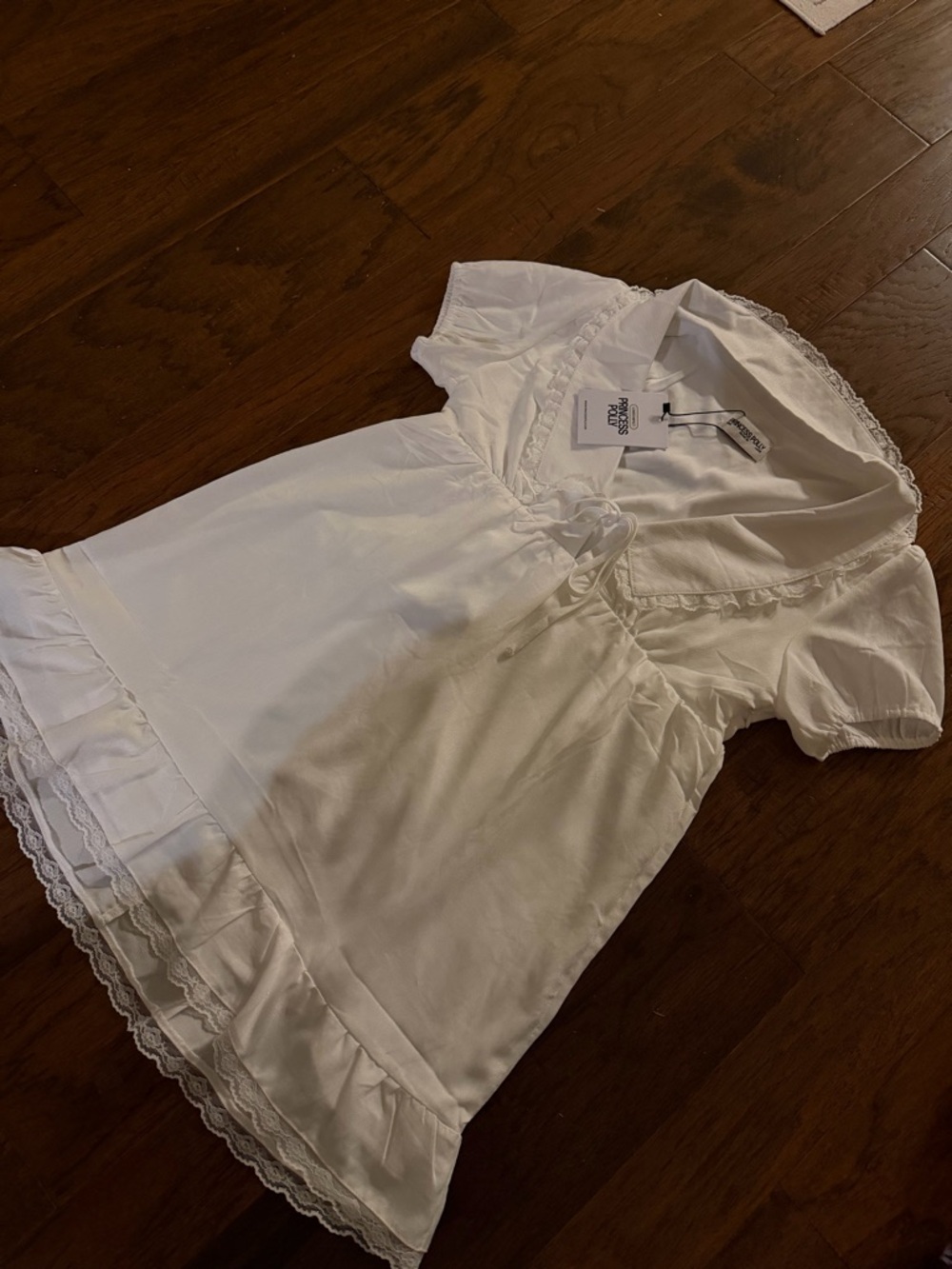 Princess Polly White Lace-Trim Dress